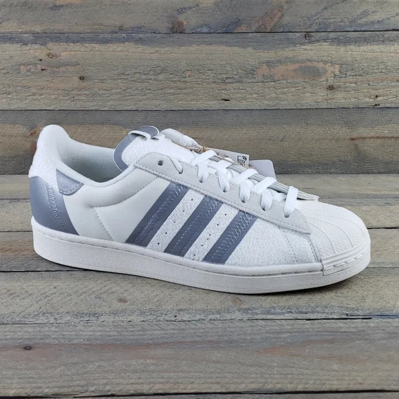 adidas Superstar Originals Men's Retro Shoes Sneakers White Tint Silver Metallic - Picture 2 of 9